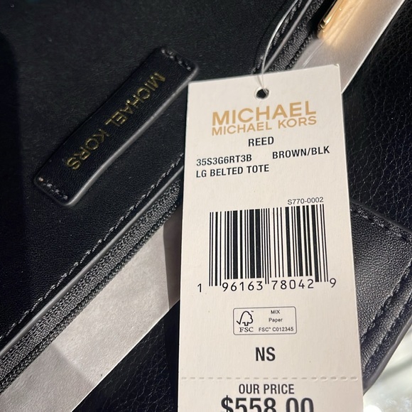 MICHAEL KORS
Reed Large Logo Belted Shoulder Tote Bag
Brown/Black 
NWT - Picture 10 of 16